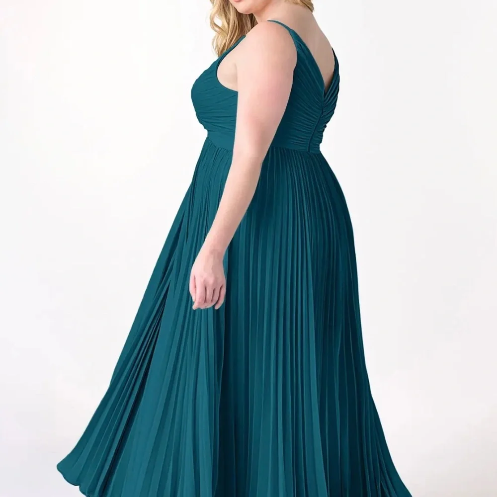 NWT - AZAZIE Raychelle Sz A18 Ink Blue Chiffon Bridesmaid Dress - Picture 3 of 15